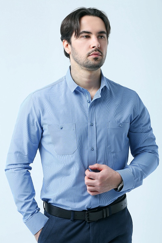 Мужская сорочка мужская классическая большого размера, арт 2110Б-01