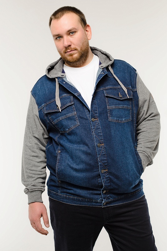 Мужская джинсовая куртка большого размера, арт 25290