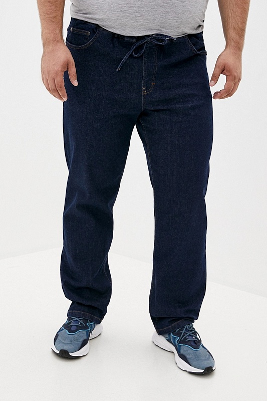 Мужские джинсы с круговой резинкой большого размера, арт 9146