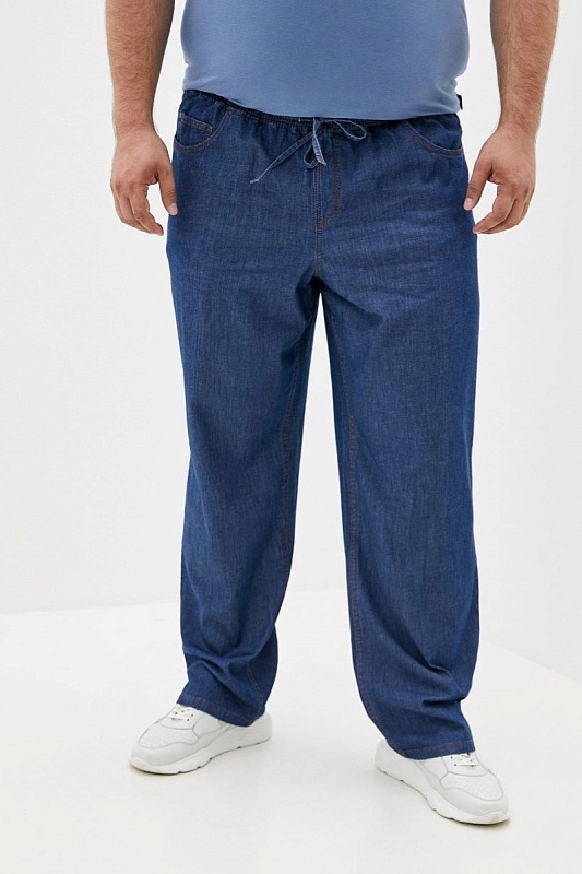 Мужские джинсы с круговой резинкой большого размера, арт 9150