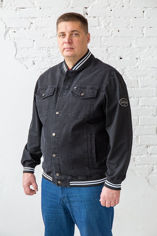 Мужская джинсовая куртка большого размера, арт 25237 